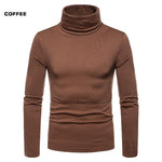 turtleneck for men Solid color sweater men slim elastic Plus velvet pullover men Autumn Winter warm turtleneck men's sweater