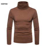 turtleneck for men Solid color sweater men slim elastic Plus velvet pullover men Autumn Winter warm turtleneck men's sweater