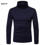 turtleneck for men Solid color sweater men slim elastic Plus velvet pullover men Autumn Winter warm turtleneck men's sweater