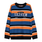 Men Sweater Winter Casual Strip Pullovers Soft Comfortable Long Sleeve O Neck Top Letter Embroidery Fashion XL XXL Boy Clothes