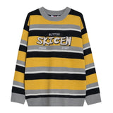 Men Sweater Winter Casual Strip Pullovers Soft Comfortable Long Sleeve O Neck Top Letter Embroidery Fashion XL XXL Boy Clothes