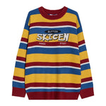 Men Sweater Winter Casual Strip Pullovers Soft Comfortable Long Sleeve O Neck Top Letter Embroidery Fashion XL XXL Boy Clothes